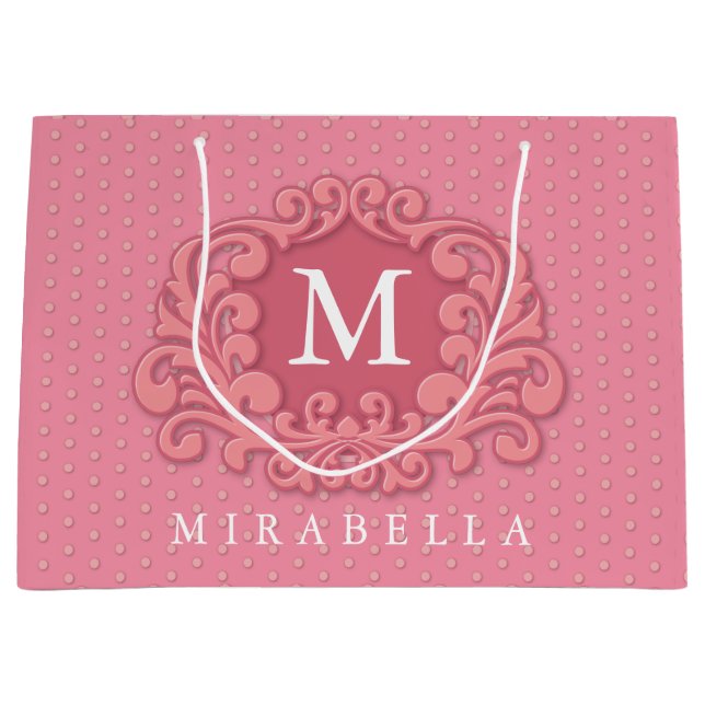 Bolsa De Regalo Grande Monograma Moderno Elegante Crea el Tuyo (Anverso)