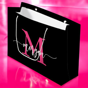Bolsa De Regalo Grande Monograma Moderno estilo Hotoleo Negro
