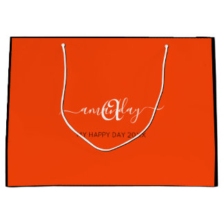 Bolsa De Regalo Grande Monograma Naranja Dulce de Novia16º Boda