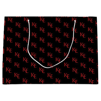 Bolsa De Regalo Grande Monograma negro rojo Boda gótico mínimo