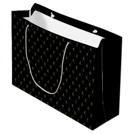 Bolsa De Regalo Grande Monograma negro y oro minimalista