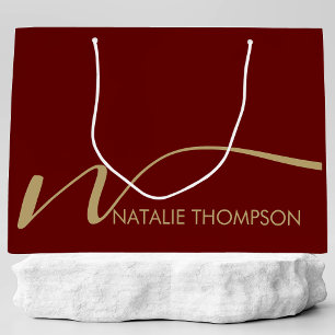Bolsa De Regalo Grande Monograma personalizado personalizado con nombre M