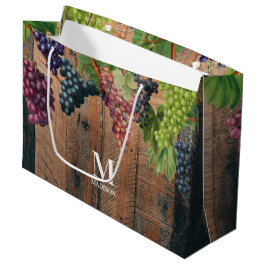 Bolsa De Regalo Grande Monograma Rústico de viña y uvas