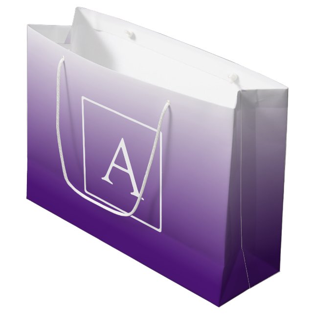Bolsa De Regalo Grande Monograma simple | Morado Ombre (Angulo Anverso)