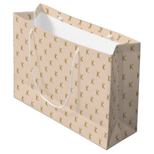 Bolsa De Regalo Grande Monograma suave de color rosa mínimo