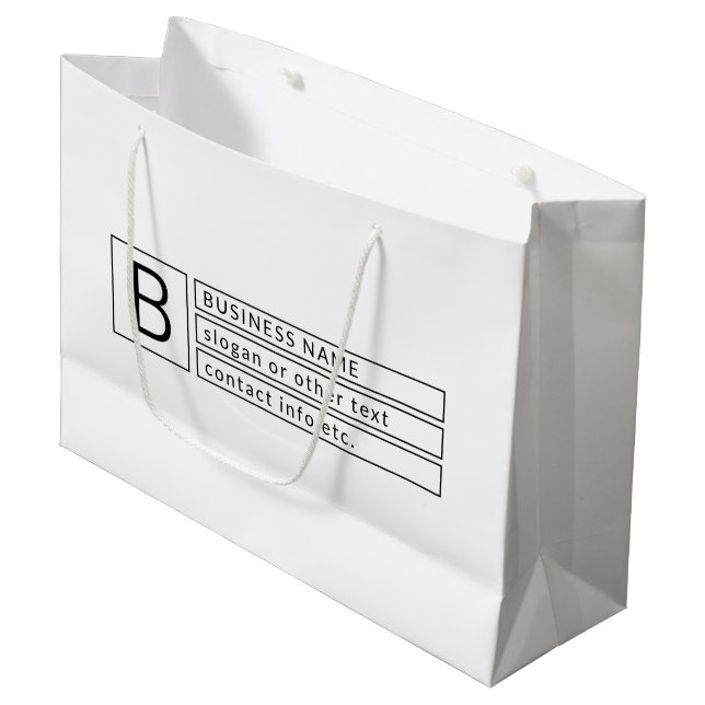 Bolsa De Regalo Grande Monograma y nombre comercial elegantes (u otro tex (Angulo Anverso)