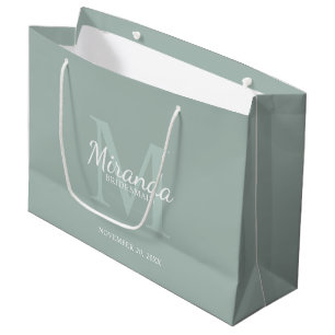 Bolsa De Regalo Grande Monograma y nombre de la dama de honor personaliza