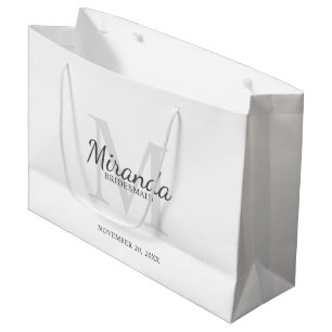 Bolsa De Regalo Grande Monograma y nombre de la dama de honor personaliza
