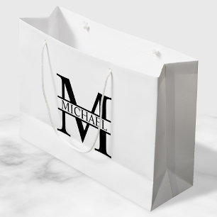 Bolsa De Regalo Grande Monograma y nombre personalizados