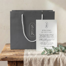 Bolsa De Regalo Grande Monogrammed Dark Grey Custom Wedding Welcome Bag