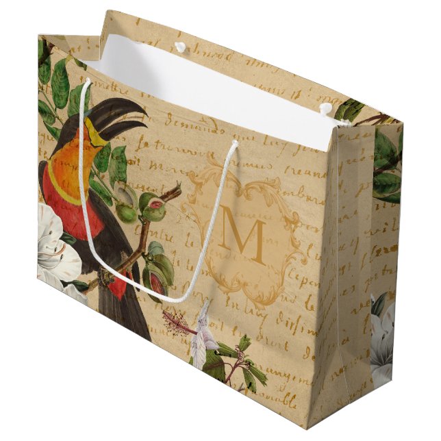 Bolsa De Regalo Grande Monogramo Tropical Toucan (Angulo Anverso)