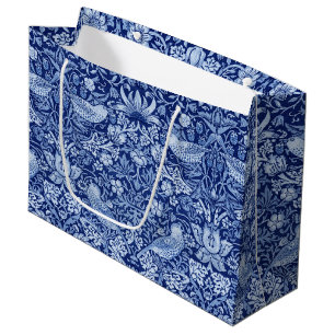 Bolsa De Regalo Grande Monotona azul de fresa, William Morris Lar
