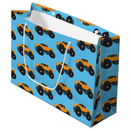 Bolsa De Regalo Grande Monster Camión Naranja Azul