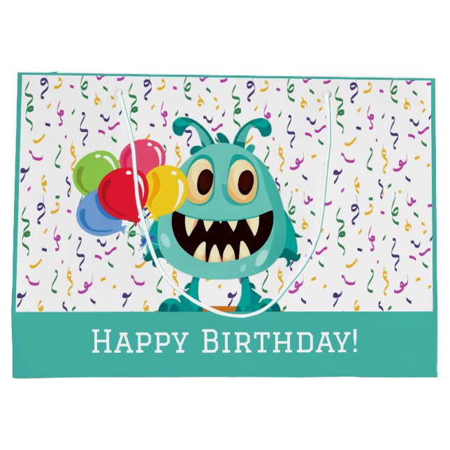 Bolsa De Regalo Grande Monstruo/Personalizado/extranjero (Reverso)