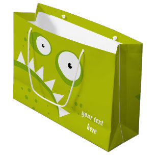 Bolsa De Regalo Grande Monstruo verde asustadizo divertido enojado gruñ
