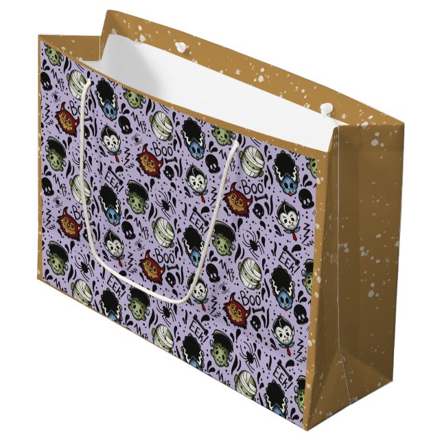Bolsa De Regalo Grande Monstruos Universales- Morado (Angulo Anverso)