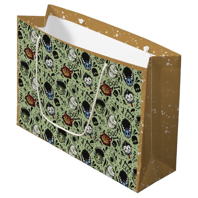 Bolsa De Regalo Grande Monstruos Universales - Verde (Angulo Anverso)
