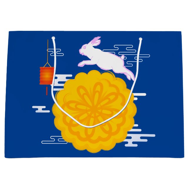 Bolsa De Regalo Grande Moonakes Jumping Moon Rabbit, Festival de Mediados (Anverso)