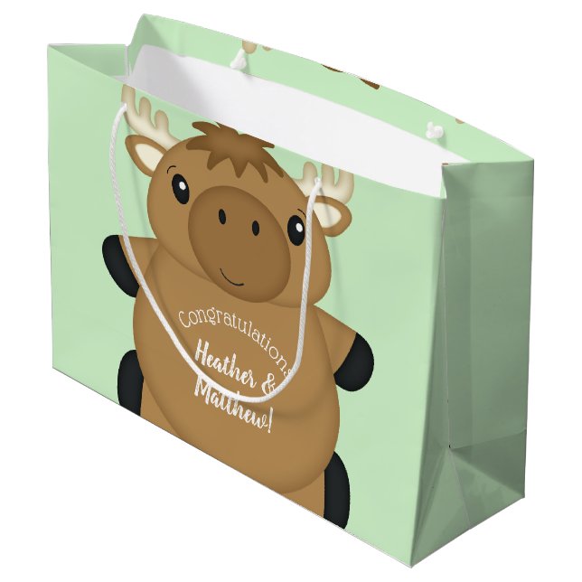 Bolsa De Regalo Grande Moose Baby Shower (Angulo reverso)
