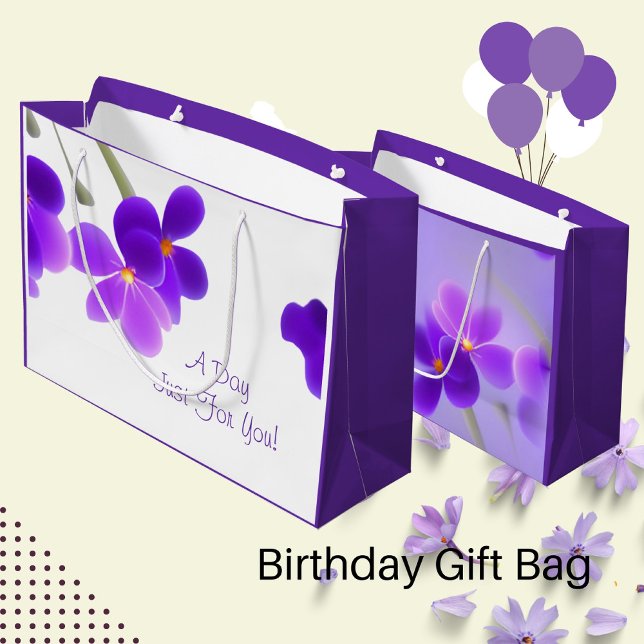 Bolsa De Regalo Grande Morado Floral (Subido por el creador)