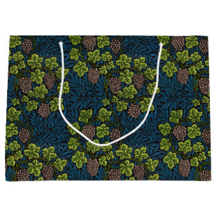 Bolsa De Regalo Grande Morris - Antiguo patrón de uva, abandono y vid de 
