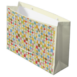 BOLSA DE REGALO GRANDE MOSAICO DE QUILT / Crema