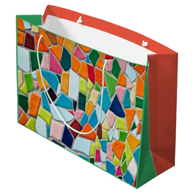 Bolsa De Regalo Grande Mosaico  Diversión (Angulo reverso)