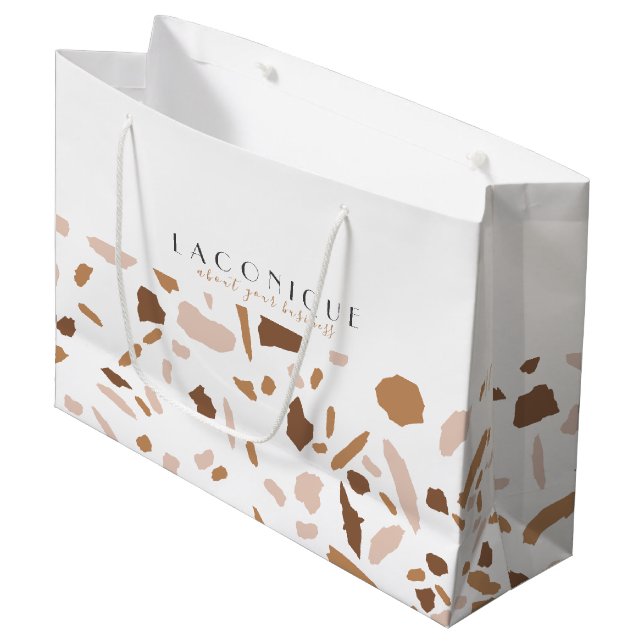 Bolsa De Regalo Grande Mosaico minimalista beige Terrazzo (Angulo Anverso)