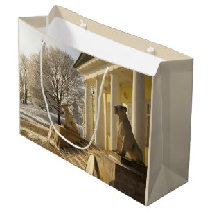 Bolsa De Regalo Grande Moscú. Escultura de león en invierno.
