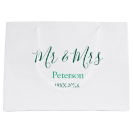Bolsa De Regalo Grande Mr & Mrs last name married year wedding engagement