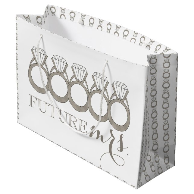 Bolsa De Regalo Grande MRS futura. Anillo de compromiso de novias con dia (Angulo reverso)