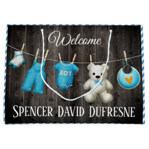 Bolsa De Regalo Grande Muchacho de recién nacido personalizado