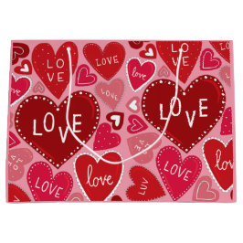 Bolsa De Regalo Grande Mucho amor y corazones Valentine