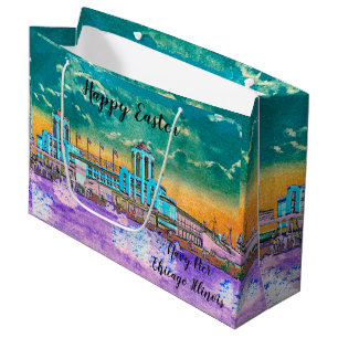 Bolsa De Regalo Grande Muelle de la Marina Colores de Pascua de Chicago e