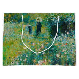 Bolsa De Regalo Grande Mujer con Parasol, Jardín, Renoir