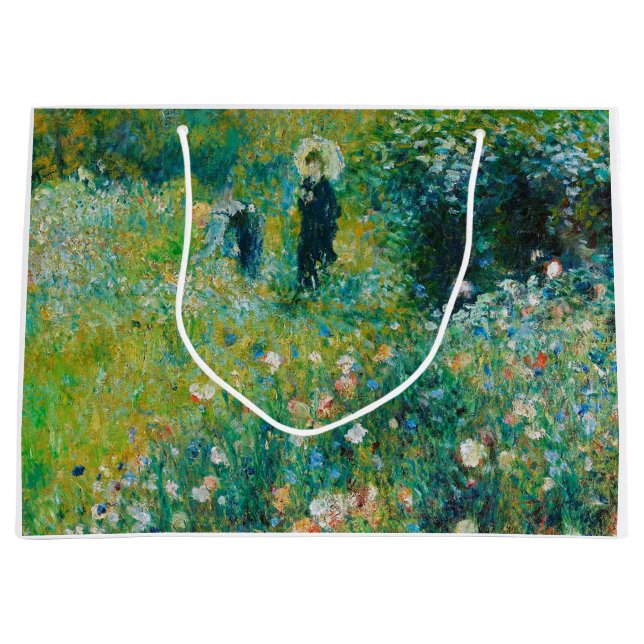 Bolsa De Regalo Grande Mujer con Parasol, Jardín, Renoir (Anverso)
