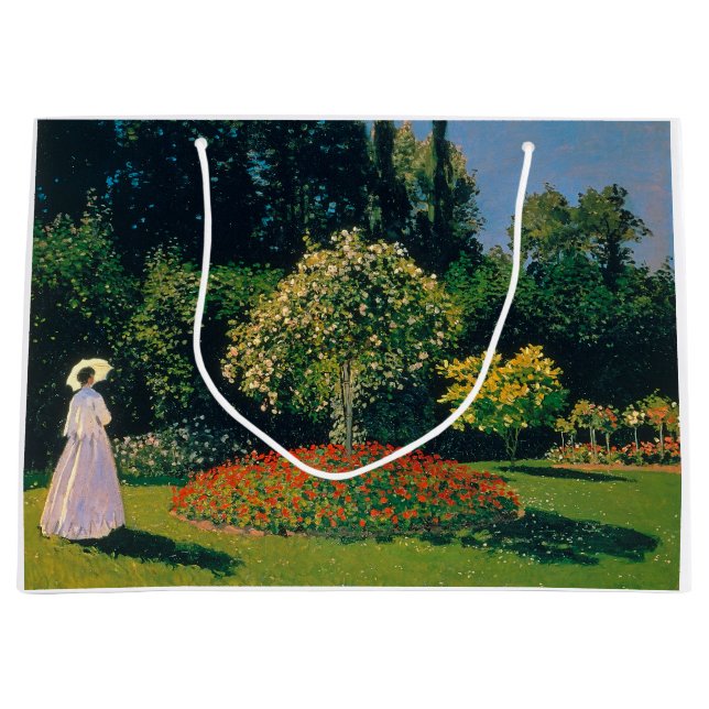 Bolsa De Regalo Grande Mujer en un jardín, Monet (Anverso)