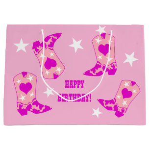 Bolsa De Regalo Grande Mujeres modernas chicas lecheras rosadas Boots cum