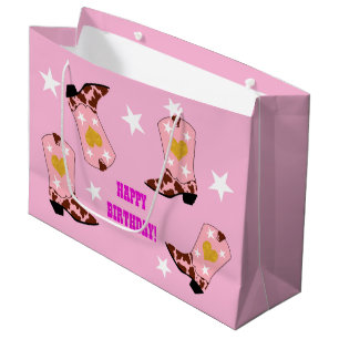 Bolsa De Regalo Grande Mujeres modernas niñas de vaca occidental boots Cu