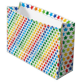 Bolsa De Regalo Grande Multicolor Rainbow Stars Print, Unicorn Rainbow