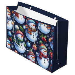 Bolsa De Regalo Grande Muñeco de Nieve Festivo Acogedor