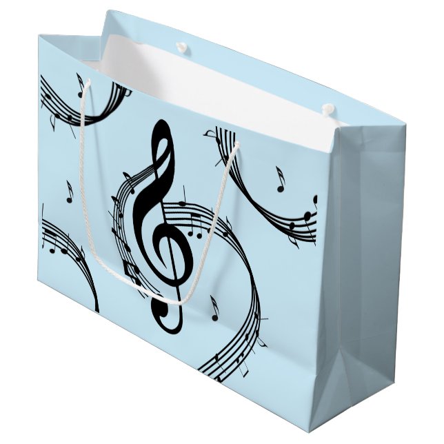 Bolsa De Regalo Grande Música Climactic G Clef Blue (Angulo Anverso)