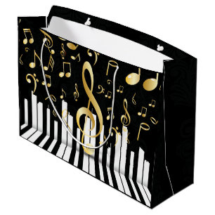 Bolsa De Regalo Grande Música Nota elegantes Pianos de lujo