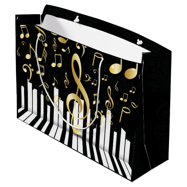 Bolsa De Regalo Grande Música Nota elegantes Pianos de lujo (Angulo reverso)