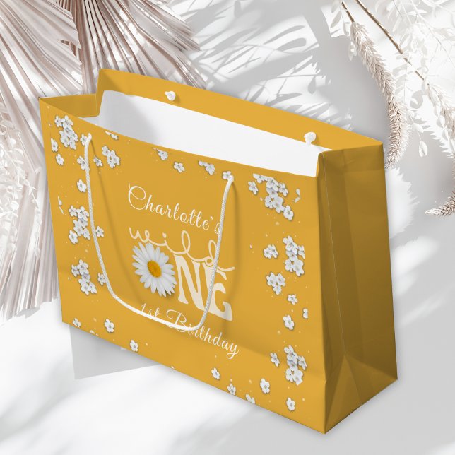 Bolsa De Regalo Grande Mustard Daisy Wild One 1st Birthday (Subido por el creador)