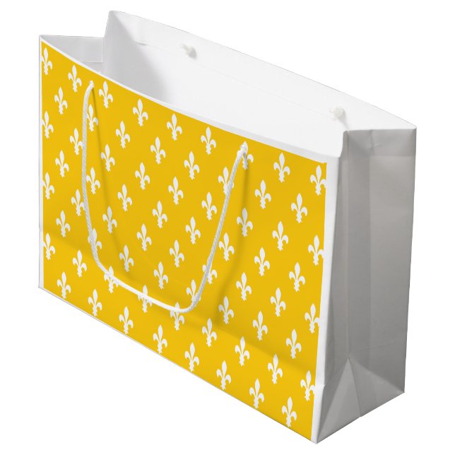 Bolsa De Regalo Grande Mustard Victorian Fleur de Lys (Angulo Anverso)