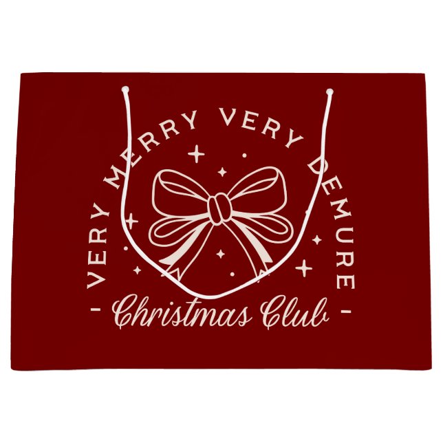 Bolsa De Regalo Grande Muy alegre Navidad preppy rojo (Anverso)