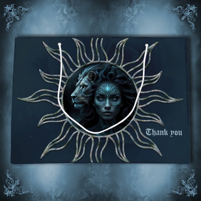 Bolsa De Regalo Grande Mystical connection,  mystical woman and the lion. (Subido por el creador)