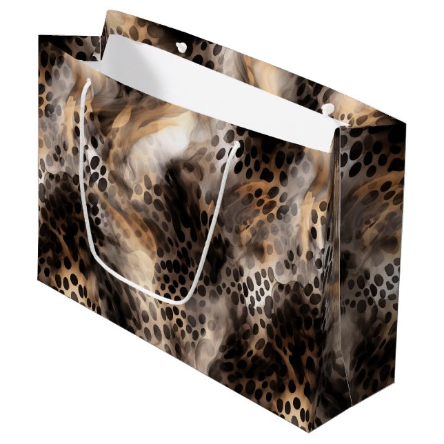 Bolsa De Regalo Grande Nacimiento de animales del leopardo negro (Angulo Anverso)