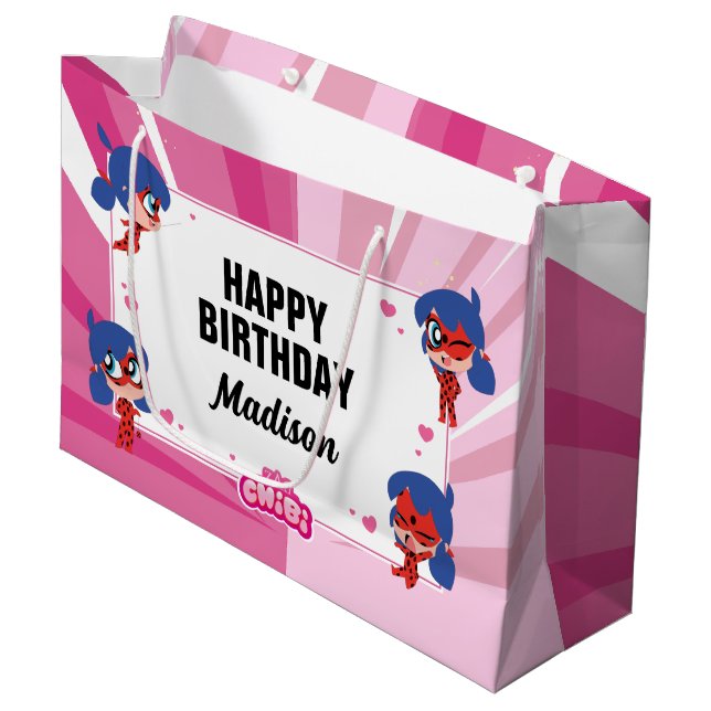 Bolsa De Regalo Grande Nacimiento de Chibi de Ladybug Milagroso (Angulo Anverso)